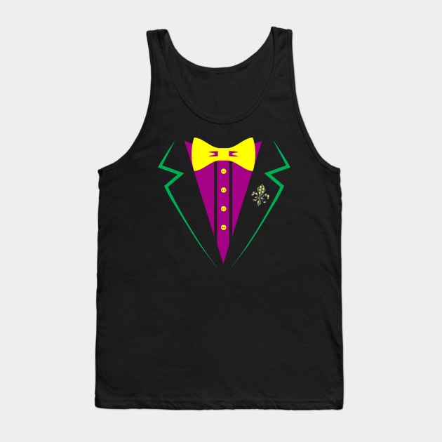 Mardi Gras Tux Shirt Tank Top by SolarFlare